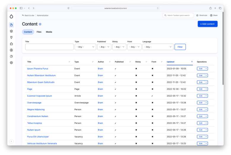 Drupal admin